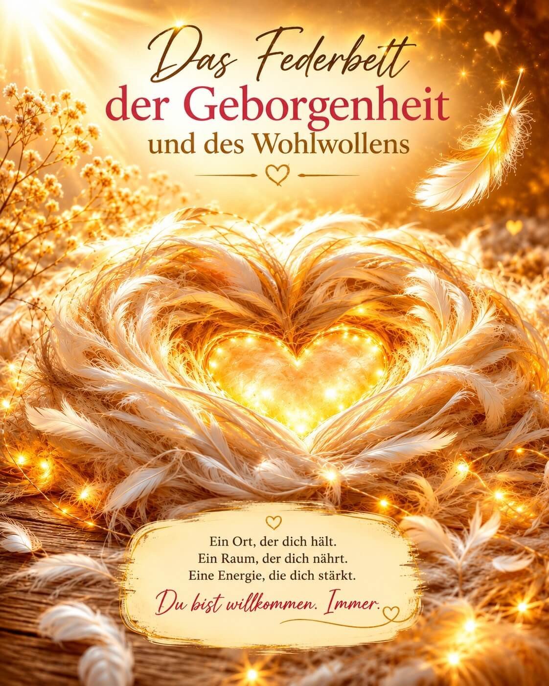 Das Federbett der Geborgenheit und des Wohlwollens