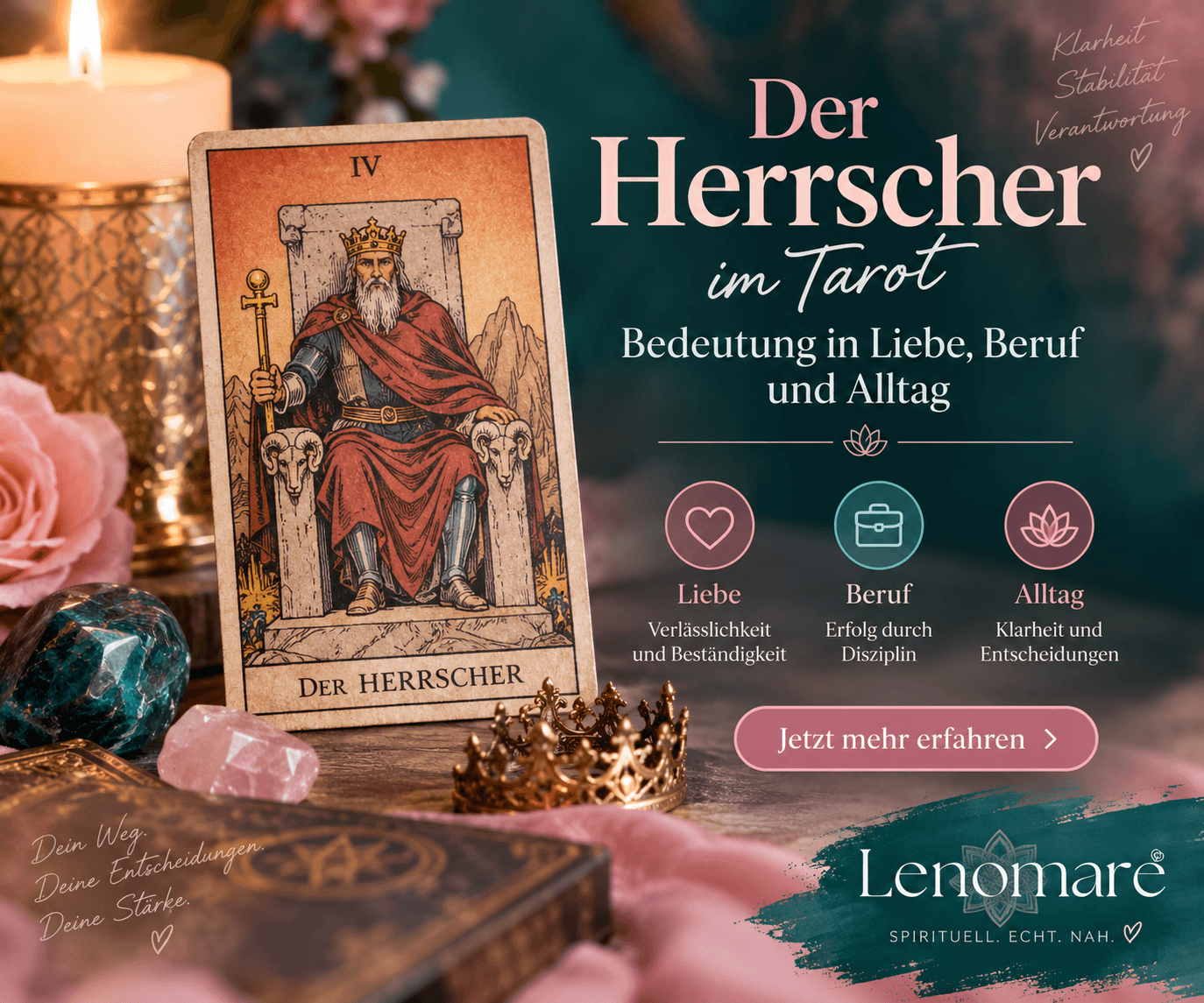 Der Herrscher im Tarot – Bedeutung in Liebe, Beruf und Alltag